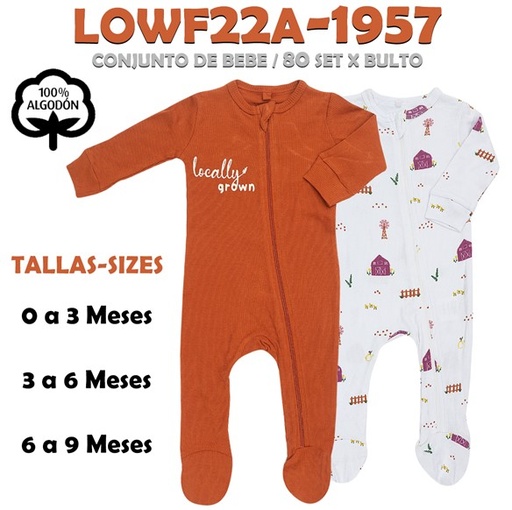[LOWF22A-1957] LOWF22A-1957 PIJAMA PARA BEBE SET 2 PZAS