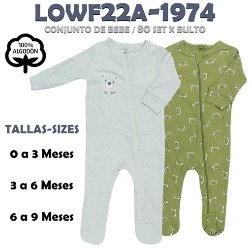 [LOWF22A-1974] LOWF22A-1974 PIJAMA PARA BEBE SET 2 PZAS