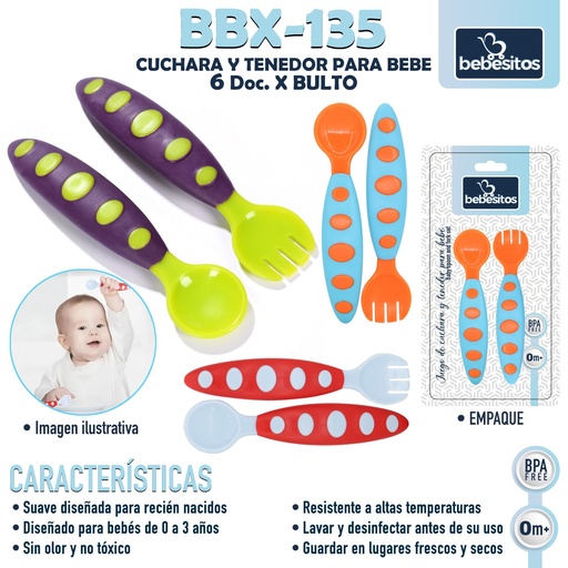 [BBX-135] BBX-135 CUCHARA Y TENEDOR PARA BEBE