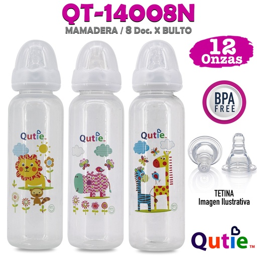 [QT-14008N] QT-14008N MAMADERA ANIMALITOS 12 Oz