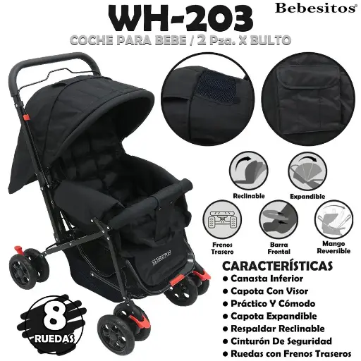 [WH-203 COCHE JM NEGRO] WH-203 COCHE NEGRO JM X 2