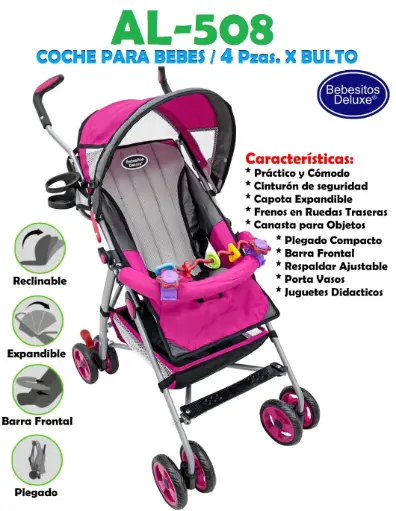 [AL-508] AL-508 COCHE PARAGUA FUCSIA - GRIS X 4