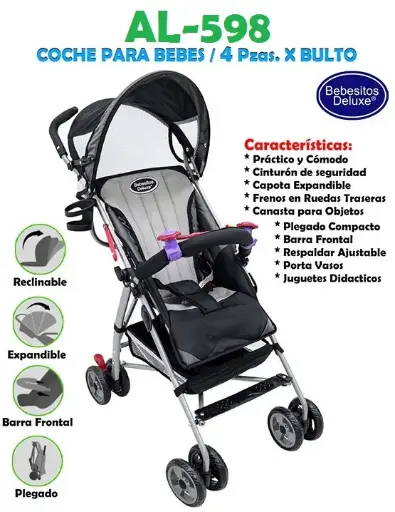 [AL-598] AL-598 COCHE PARAGUA NEGRO - GRIS X 4