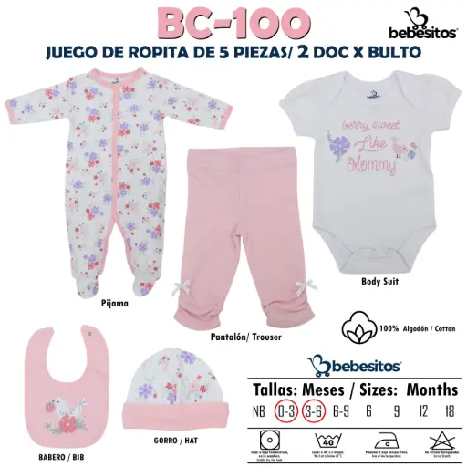 [BC-100 MUDA ROSE X 5 PCZ] BC-100 MUDA ROSA X 5 PCZ / 2 DOC X BULTO