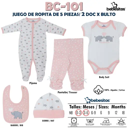 [BC-101 MUDA ROSA X 5 PCZ] BC-101MUDA ROSA X 5 PCZ / 2 DOC X BULTO