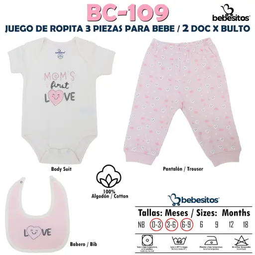 [BC-109 MUDA PINK X 3 PCZ] BC-109 MUDA PINK X 3 PCZ / 2 DOC X BULTO