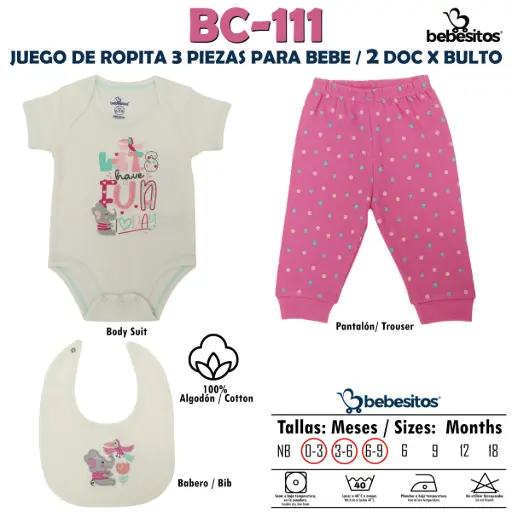 [BC-111 MUDA PINK X 3 PCZ] BC-111 MUDA PINK X 3 PCZ / 2 DOC X BULTO