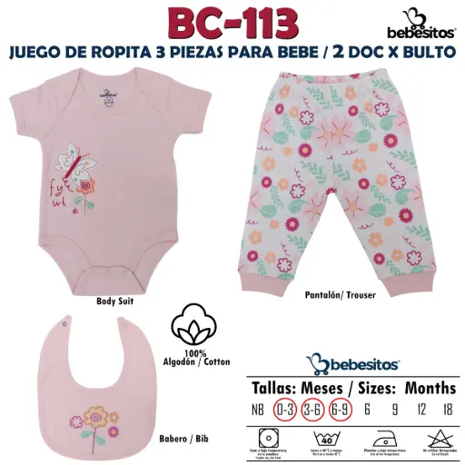 [BC-113 MUDA ROSA X 3 PCZ] BC-113 MUDA ROSA X 3 PCZ / 2 DOC X BULTO