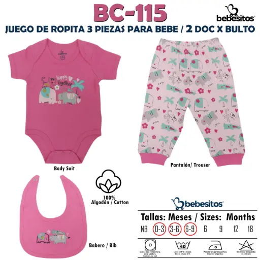 [BC-115 MUDA PINK X 3 PCZ] BC-115 MUDA PINK X 3 PCZ / 2 DOC X BULTO