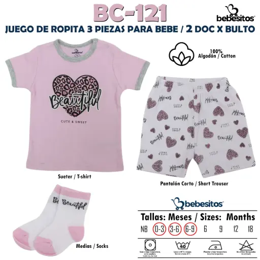 [BC-121 MUDA ROSA X 3 PCZ] BC-121 MUDA ROSA X 3 PCZ / 2 DOC X BULTO