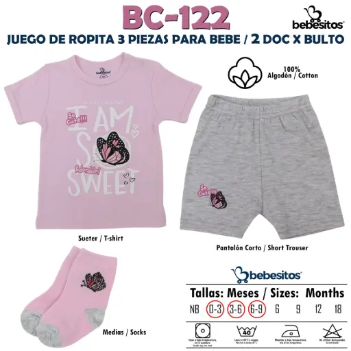[BC-122 MUDA PINK X 3 PCZ] BC-122 MUDA PINK X 3 PCZ / 2 DOC X BULTO