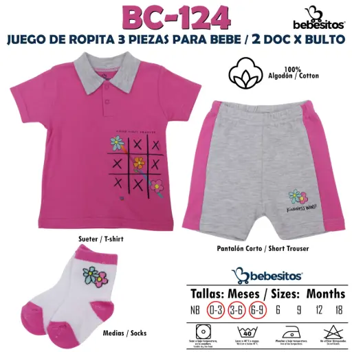 [BC-124 MUDA PINK X 3 PCZ] BC-124 MUDA PINK X 3 PCZ / 2 DOC X BULTO