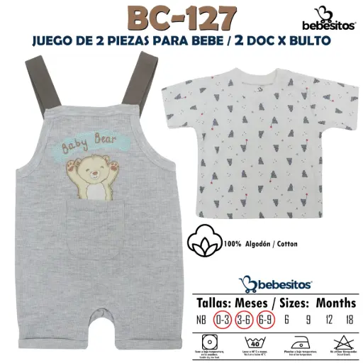 [BC-127 CONJUNTO GREY X 2 PCZ] BC-127 CONJUNTO GREY X 2 PCZ / 2 DOC X BULTO