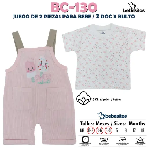 [BC-130 CONJUNTO PINK X 2 PCZ] BC-130 CONJUNTO PINK X 2 PCZ / 2 DOC X BULTO