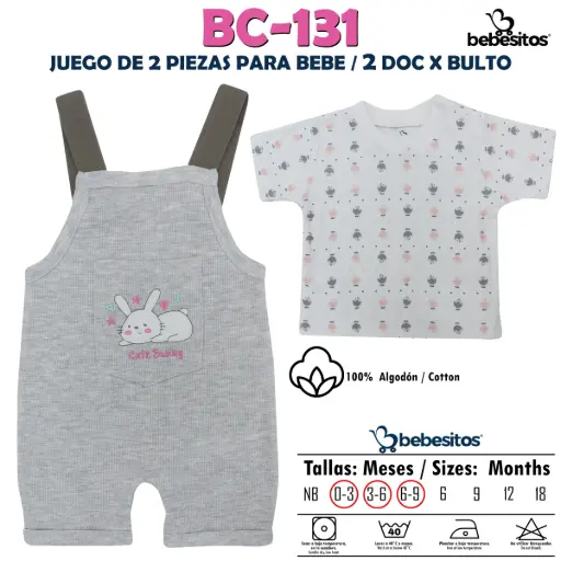 [BC-131 CONJUNTO NIÑA X 2 PCZ] BC-131 CONJUNTO NIÑA X 2 PCZ / 2 DOC X BULTO