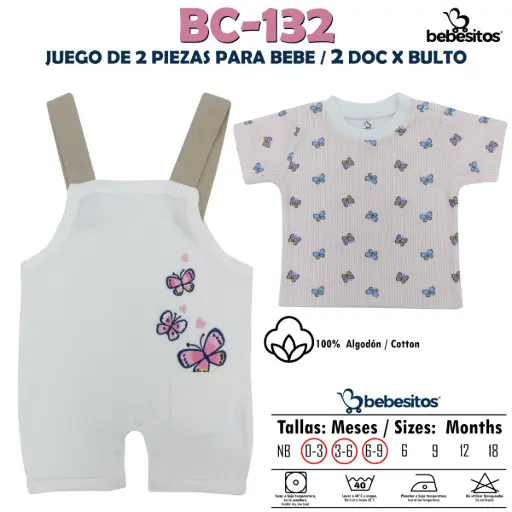[BC-132 CONJUNTO NIÑA X 2 PCZ] BC-132 CONJUNTO NIÑA X 2 PCZ / 2 DOC X BULTO