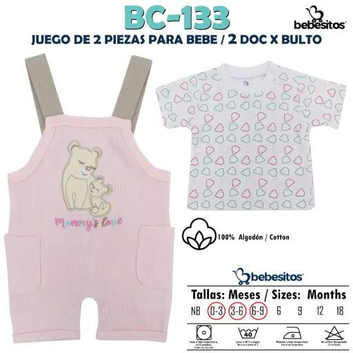 [BC-133 CONJUNTO NIÑA X 2 PCZ] BC-133 CONJUNTO NIÑA X 2 PCZ / 2 DOC X BULTO