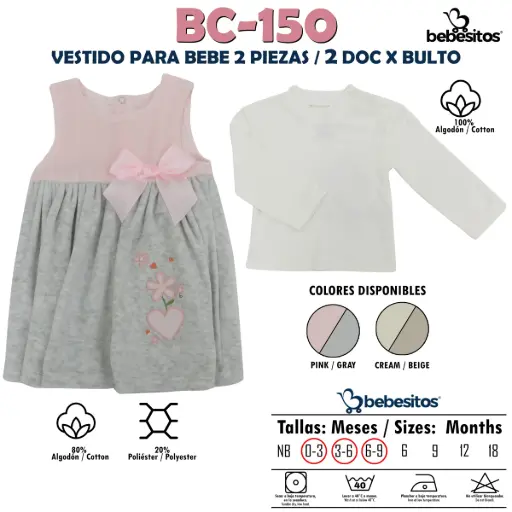[BC-150 VESTIDO X 2 PCZ] BC-150 VESTIDO X 2 PCZ / 2 DOC X BULTO