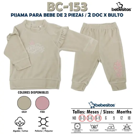 [BC-153 PIJAMA NIÑA X 2 PCZ] BC-153 PIJAMA NIÑA X 2 PCZ / 2 DOC X BULTO