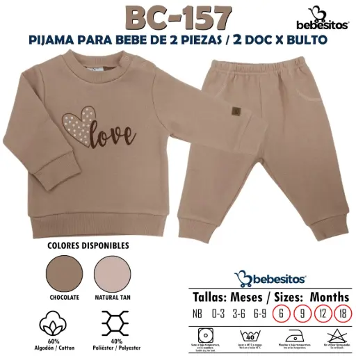 [BC-157 PIJAMA NIÑA X 2 PCZ] BC-157 PIJAMA NIÑA X 2 PCZ / 2 DOC X BULTO