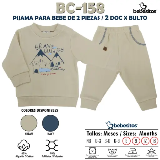 [BC-158 PIJAMA NIÑO X 2 PCZ] BC-158 PIJAMA NIÑO X 2 PCZ / 2 DOC X BULTO