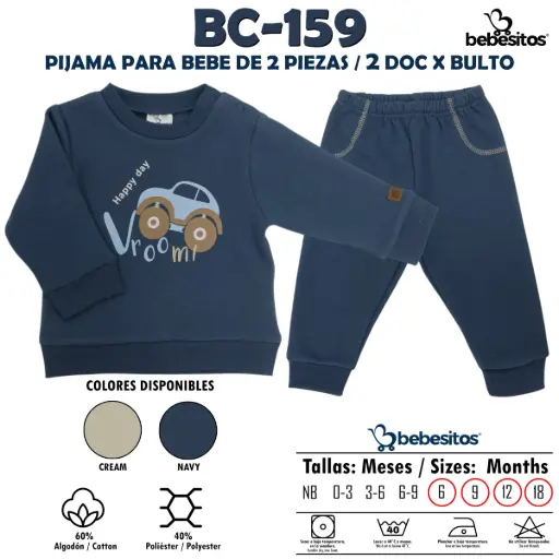 [BC-159 PIJAMA NIÑO X 2 PCZ] BC-159 PIJAMA NIÑO X 2 PCZ / 2 DOC X BULTO