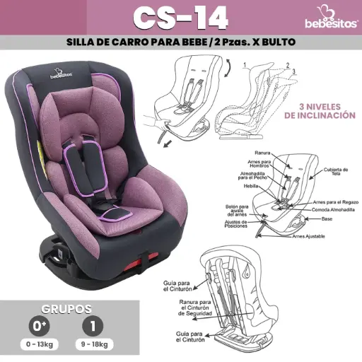 [CS-14 SILLA PARA CARRO] CS-14 SILLA PARA CARRO ROSITA X 2