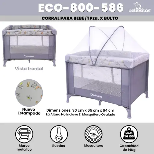 [ECO-800-586] ECO-800-586 CORRAL GRIS PARA BEBE X 1